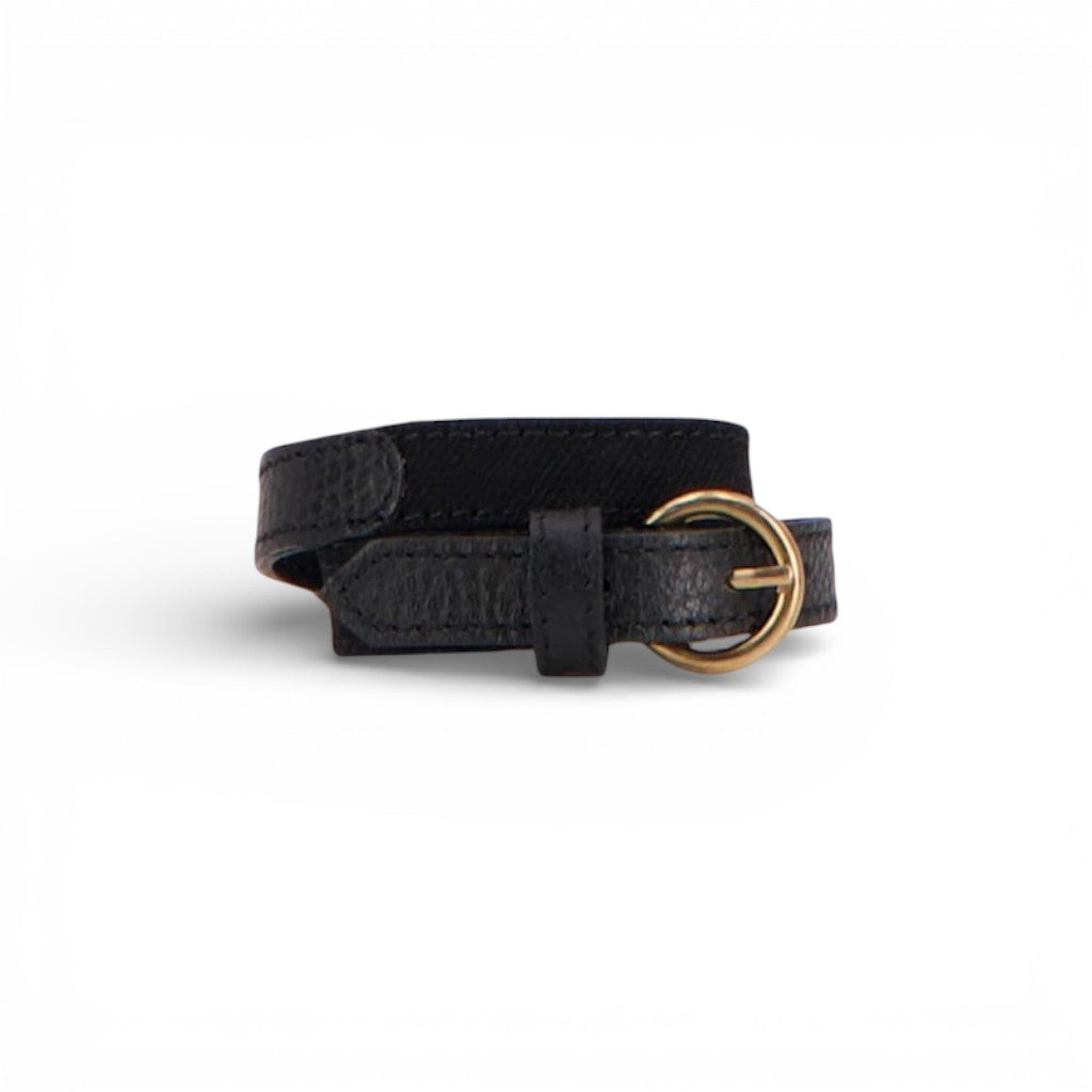 Bracelet unisexe à deux tours de poignet en cuir & denim