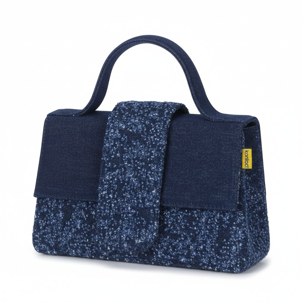 Sac Bambino en denim & cuir