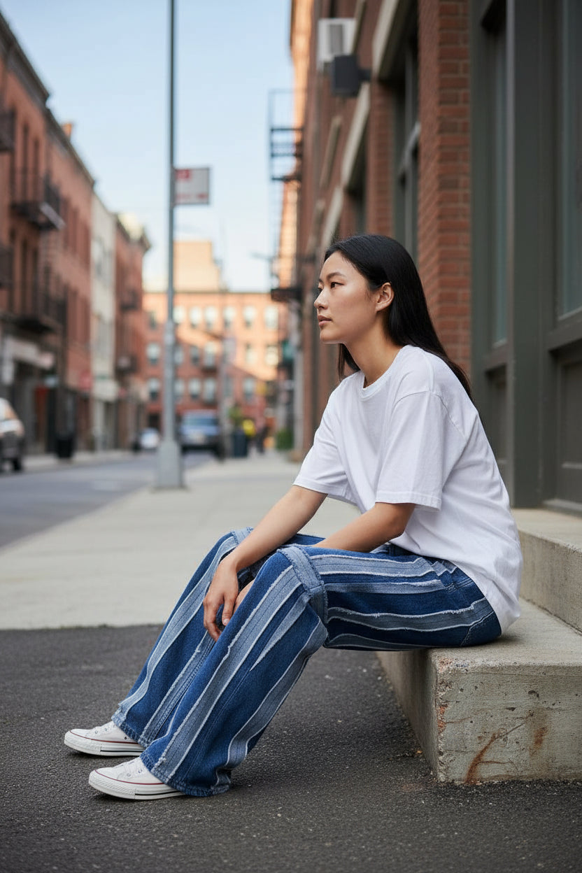 Baggy jeans unisexe Upycling