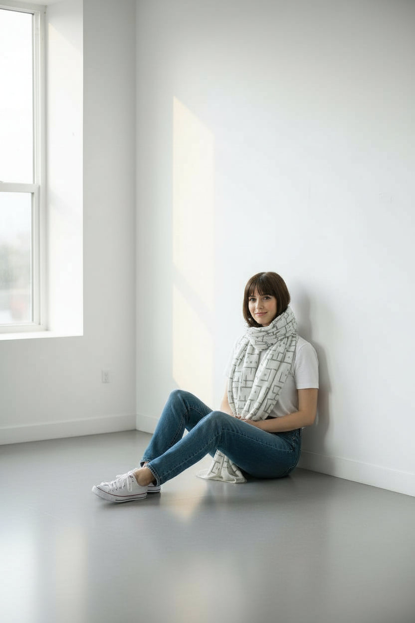 Safseri ou écharpe oversized unisexe en jeans كون كيما انتي