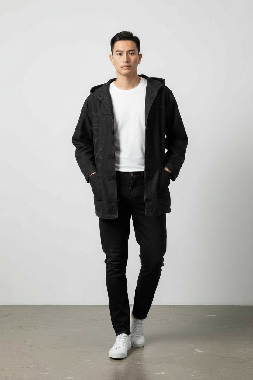 Kachabya unisexe en jeans Motifs Berbères