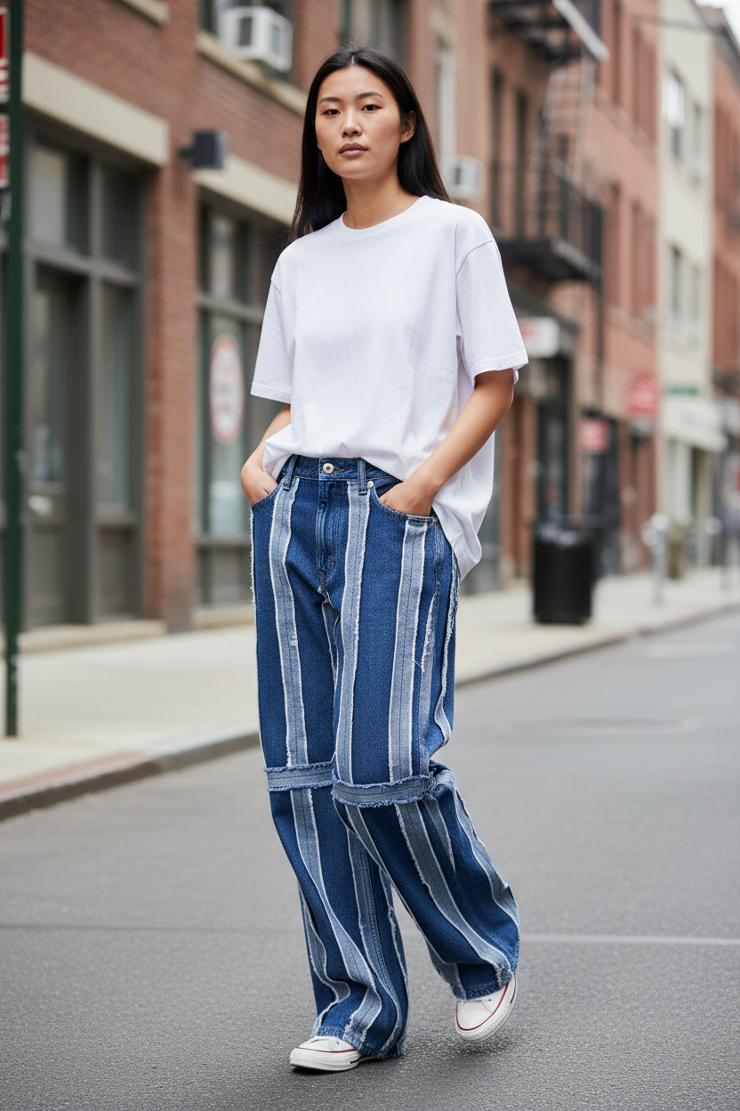 Baggy jeans unisexe Upycling