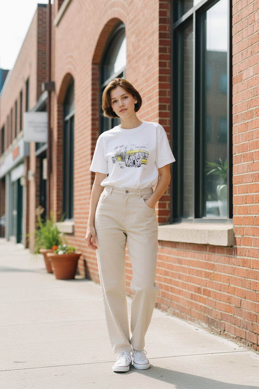 T-shirt unisexe manches courtes - عبِّي الوسط