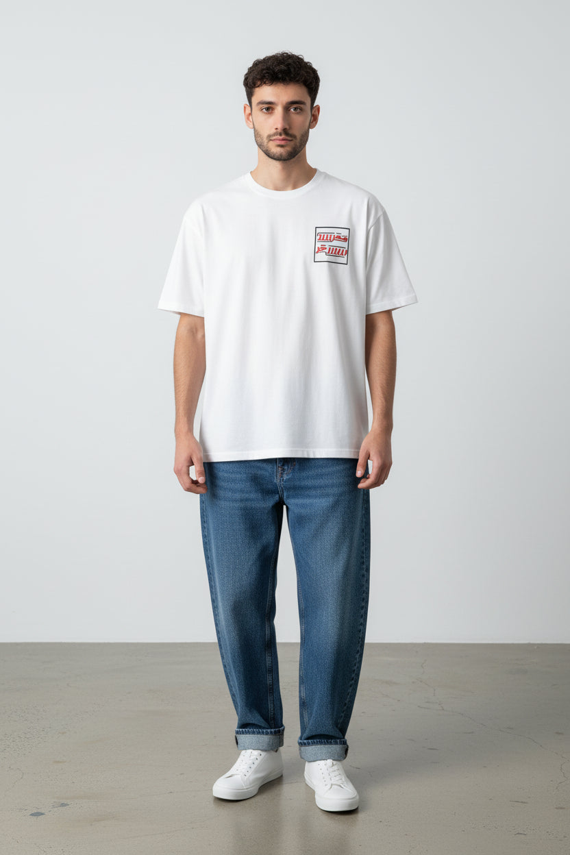 T-shirt oversized unisexe adulte manches courtes -محرحر