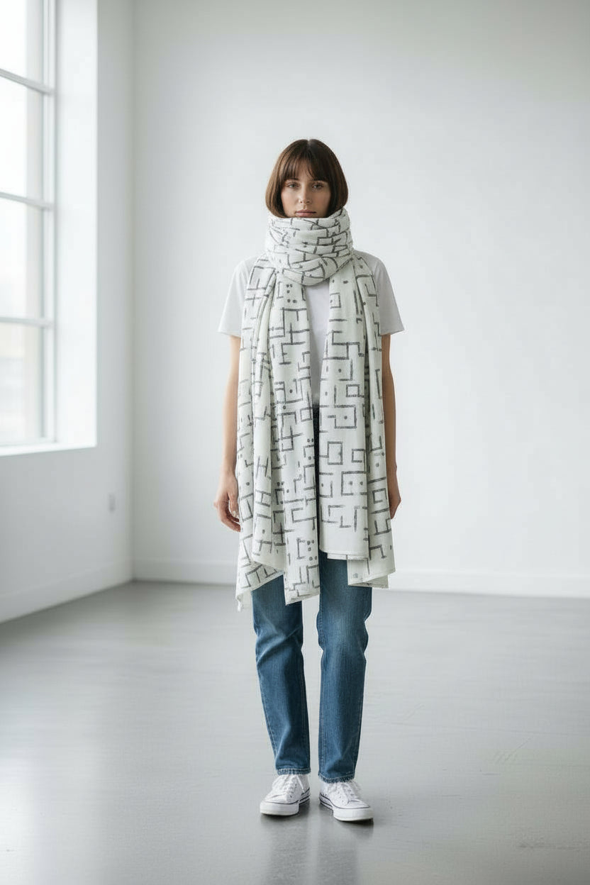 Safseri ou écharpe oversized unisexe en jeans كون كيما انتي