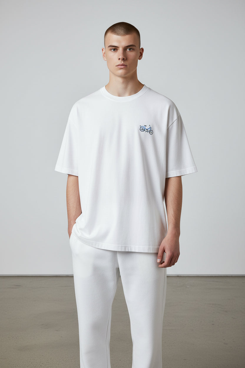 T-shirt oversized unisexe manches courtes - موبيلات زرقة